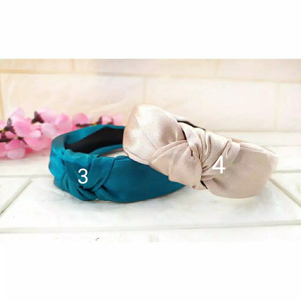 BANDO KOREA SILANG POLOS KAIN SATIN/ BANDO CANTIK | Shopee Indonesia