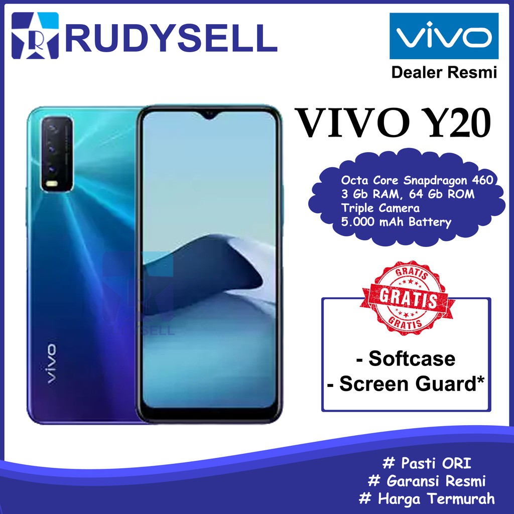 Dapatkan harga handphone vivo terbaru cek promo, cod dan ulasan produk. Jual Vivo Y20 3 64 Garansi Resmi Handphone Termurah Murah Hp Indonesia Shopee Indonesia