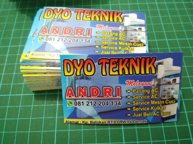 contoh kartu nama service ac; Kartu Nama Custom Murah Shopee Indonesia