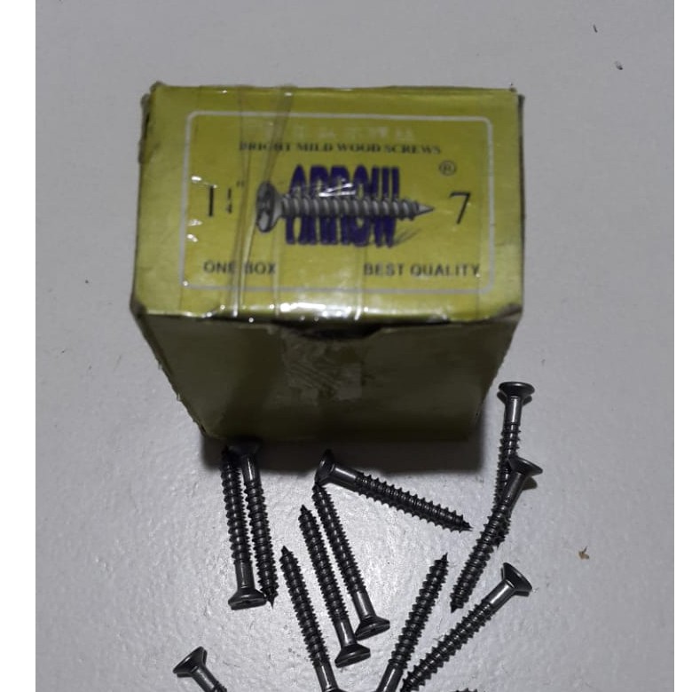 100pcs Skrup Kayu 11/4&quot; x 7 ARROW Kepala Plus - Paku Skrup + 11/4 Wood  Screw 11/4in 1 1/4 1 1/4&quot; | Shopee Indonesia