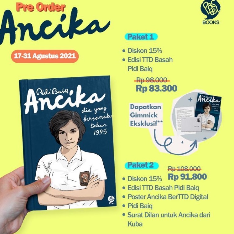 Kalau bapak penasaran dan mau baca sebagian dari novel ancika itu, . Pidi Baiq Ancika Dia Yang Bersamaku Tahun 1995 Shopee Indonesia