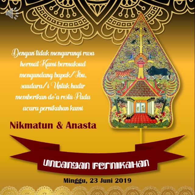 Undangan pada background yang terkesan old style. Undangan Pernikahan Digital Undangan Digital Wayang Jawa Code Wpt025 Shopee Indonesia