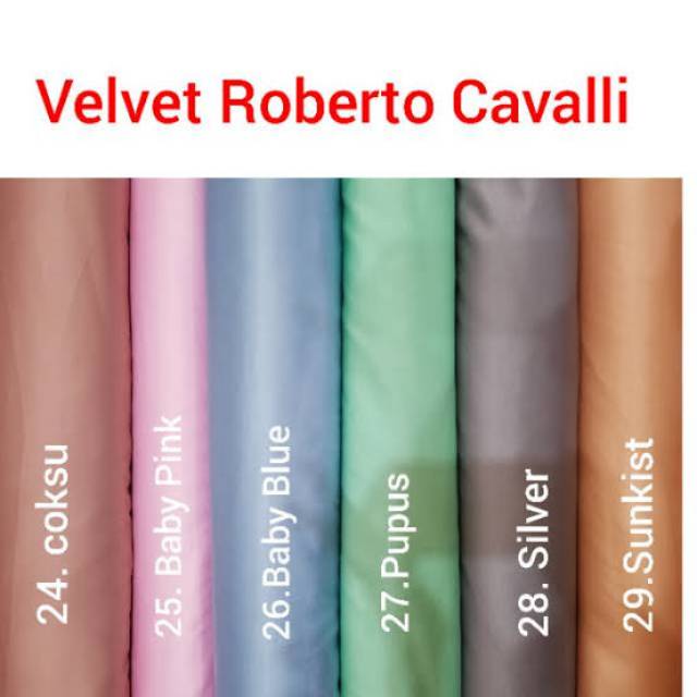 Biru, salem muda/warna kulit, hijau . Murahh Banyak Warna Kain Velvet Roberto Cavali Kain Satin Saten Roberto Velvet Shopee Indonesia