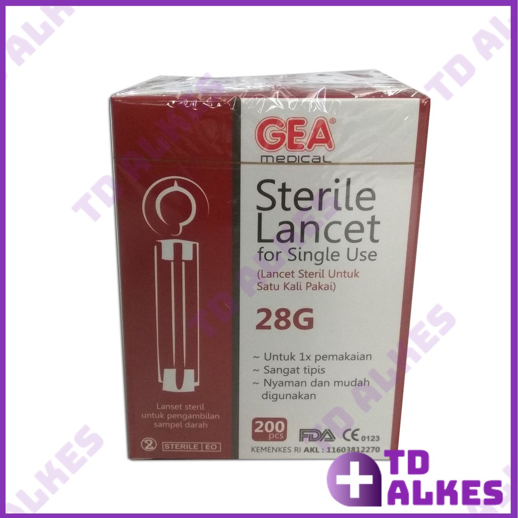 Jarum Bekam 28 G Blood Lancet GEA 28G Sample Pengambil Darah Isi 200 |  Shopee Indonesia