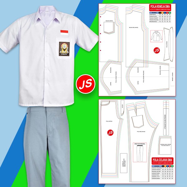 Jual Pola Jiplak Seragam Sekolah SMA. Indonesia|Shopee Indonesia