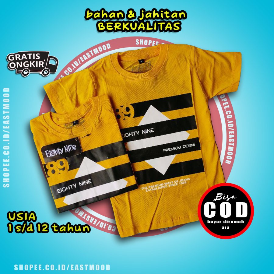 Baju/Kaos Anak Laki Laki Cowok Karakter EIGHTY NINE Ketupat Kuning 1 2 3 4  5 6 7 8 9 10 11 12 Tahun | Shopee Indonesia