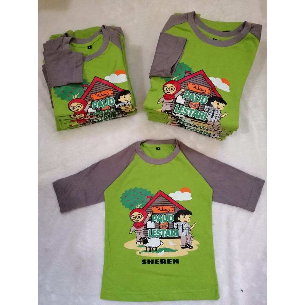 Contoh gambar sablon kaos anak tk, gambar kaos paud, contoh. Kaos Custom Seragaman Tk Paud Shopee Indonesia