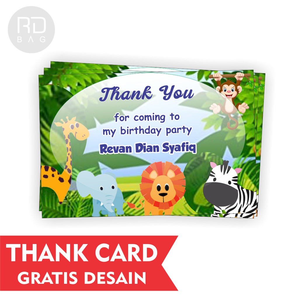 Dengan banyaknya pelukan hari ini, semoga kamu bahagia dan penuh cinta · 3. Thank Card Kartu Ucapan Ulang Tahun Anak Custom Thanks Card Murah Shopee Indonesia