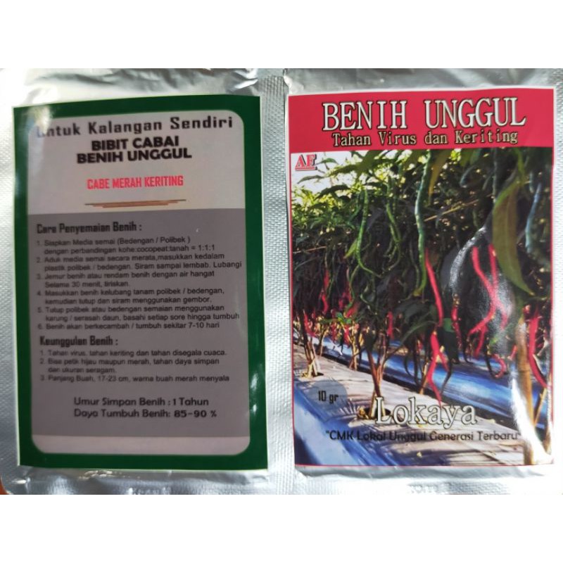Tahan Virus✓10gr ✓ Benih unggul Cabe Merah Keriting Lokal LOKAYA - Bibit  Cabe/Cabai Keriting | Shopee Indonesia