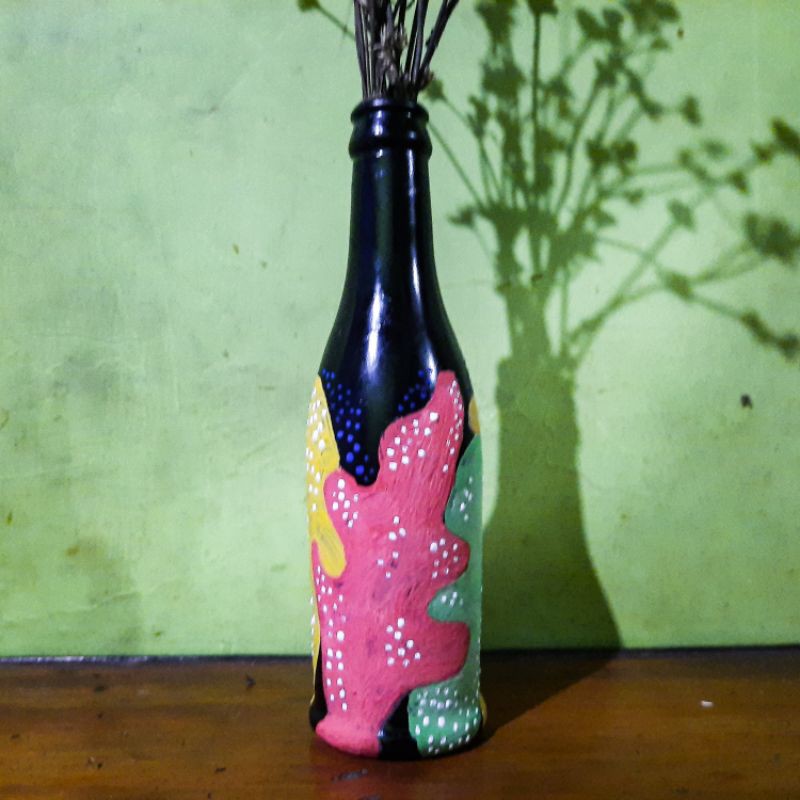 Jual Pot Botol Kaca Lukis Floral Bonus Bunga Kering Indonesia|Shopee Indonesia 800_X_800_jpg
