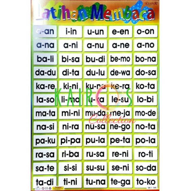 Download buku kerja bacalah anak mommy linus dan masa dan waktu, wang, penyelesaian masalah. Poster Edukasi Anak Latihan Membaca Shopee Indonesia