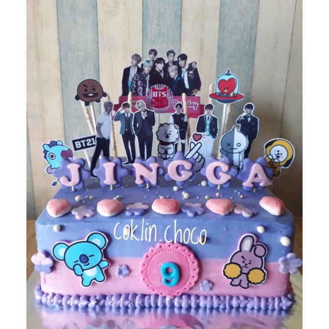 Lewat kue ulang tahun dari vino g bastian, terungkap marsha timothy ternyata seorang army, fans bts. Kue Tart Bts Cake Birthday Bts Kue Ultah Korea Kue Ulangtahun Boy Band Korea Bts Shopee Indonesia