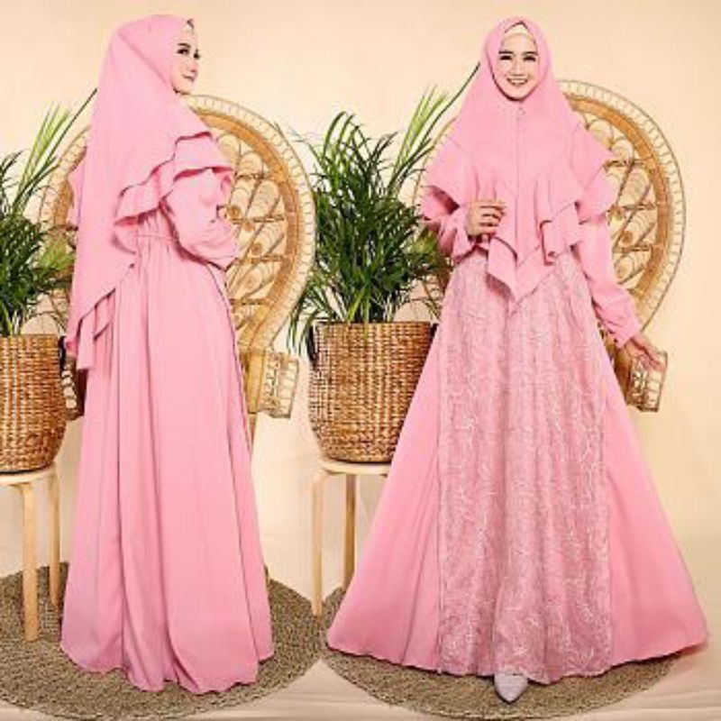 Jual Promo gamis syari jumbo busui brokat mewah pesta pernikahan  Indonesia|Shopee Indonesia