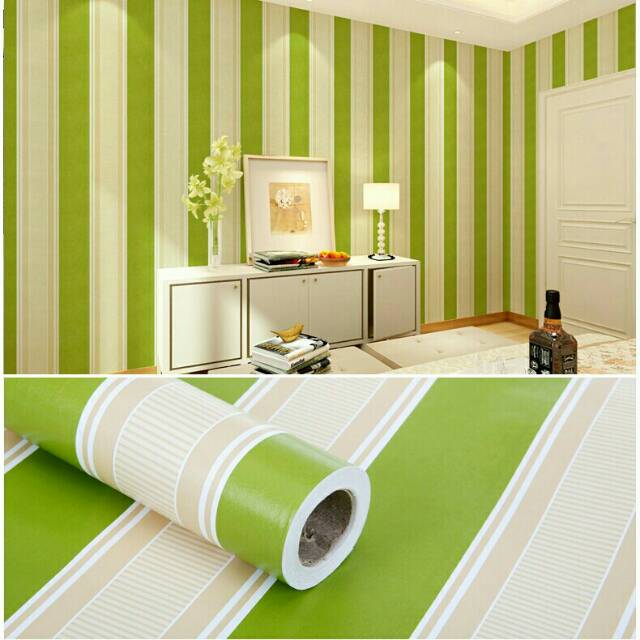 1 kg 1 roll wallpaper 10 meter x 45 cm wallpaper dinding motif laris minimalis dll. Jual Wallpaper Dinding Salur Hijau Stiker Garis Hijau Salur Hijau Mini Malis 45cm X 10m Shopee Indonesia
