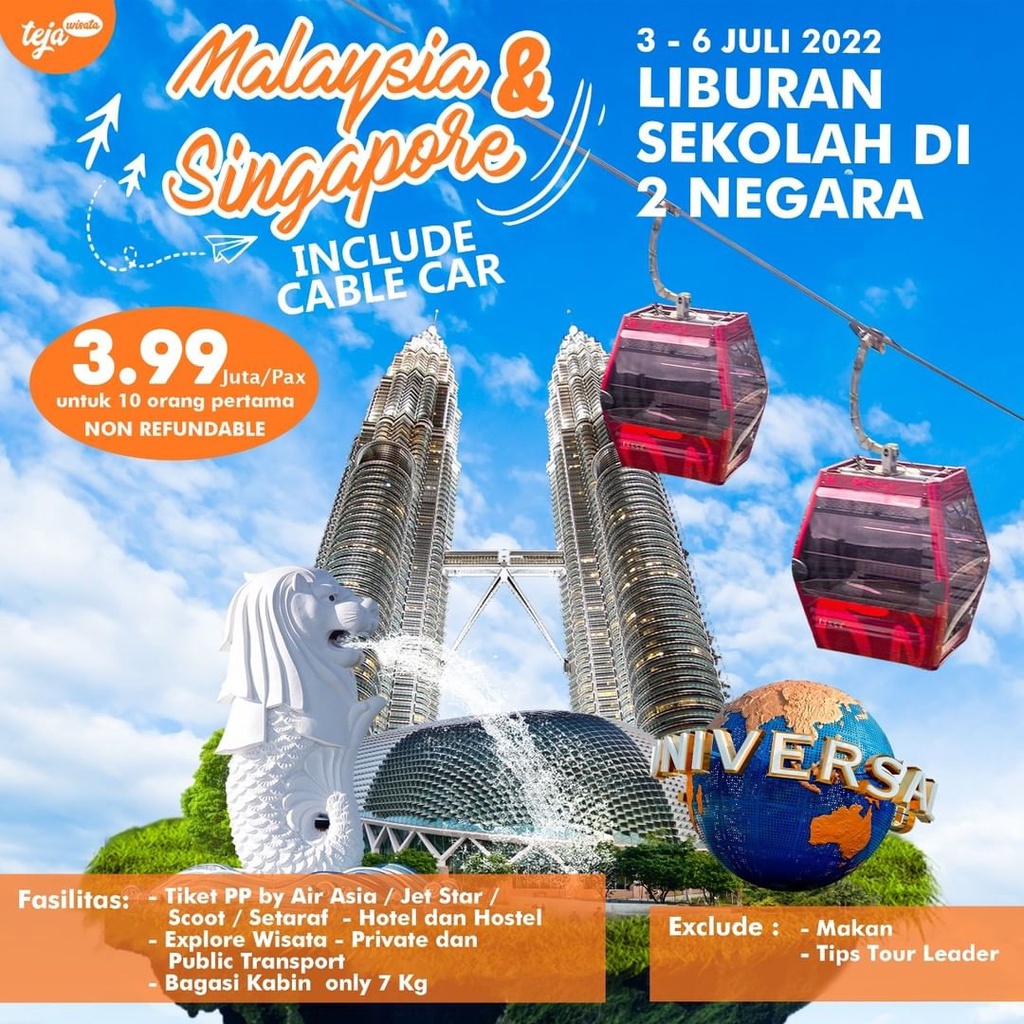 Yeah, teja wisata datang dengan paket umroh bagi kalian yang mau … Jual Paket Wisata 2 Negara Malaysia Singapura Liburan Sekolah Teja Wisata Shopee Indonesia