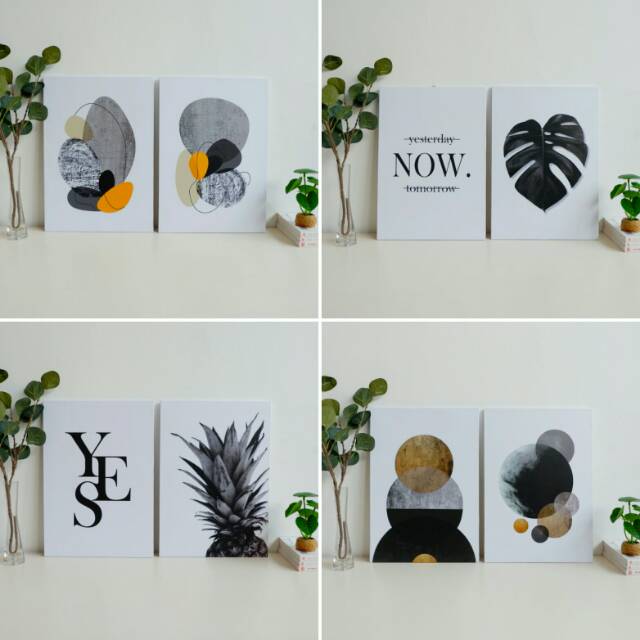 Buku pajangan / dummy book / properti foto / pajangan rumah dekorasi. Wall Decor 2in1 Isi 2 Pcs Monokrom Hiasan Dinding Poster Dekorasi Dinding Shopee Indonesia