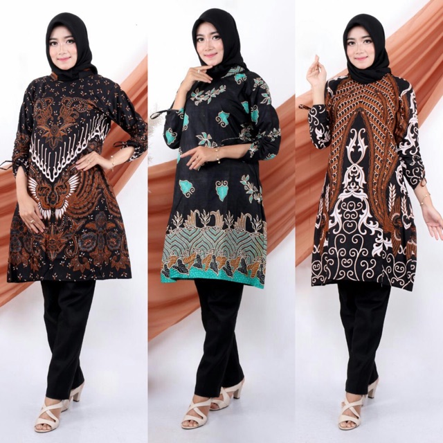 Tunik batik cantik, model tunik batik terbaru 2021, tunik batik untuk pesta, batik tunik . Baju Batik Wanita Tunik Batik Model Terbaru 2020 Shopee Indonesia
