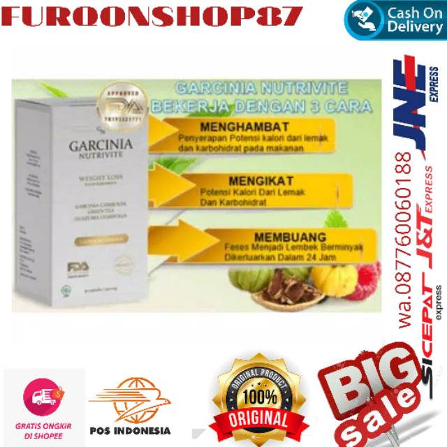 Jual Garcinia Nutrivite 100% Original Herbal Alami - Obat Pelangsing Badan  Paling Ampuh Indonesia|Shopee Indonesia