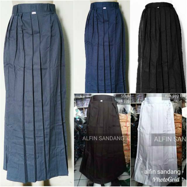 Jual Seragam Sekolah Rok panjang MTs/SMA rempel polos biru abu  Indonesia|Shopee Indonesia