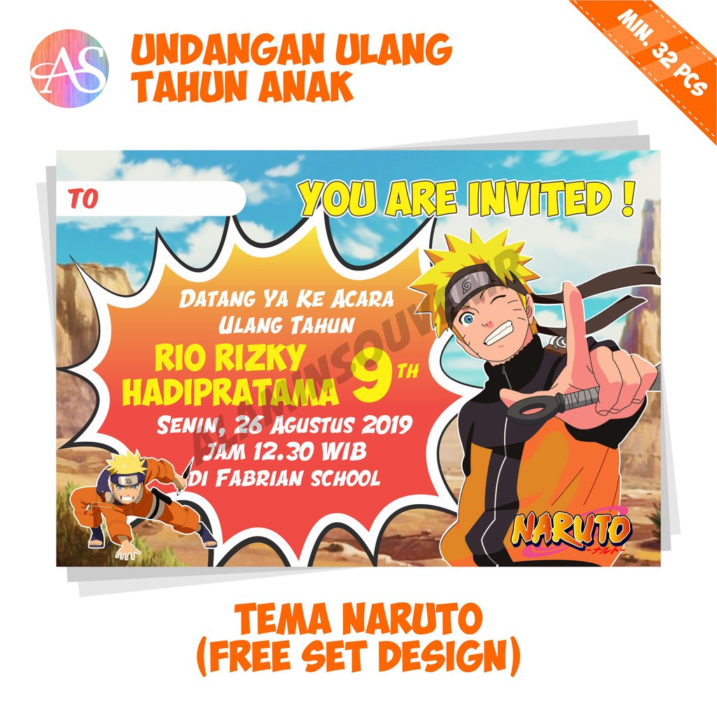 Download whastapp mod tema naruto shipudden apk versi terbaru 2021 bisa di. Undangan Ulang Tahun Gambar Kartun Naruto Shopee Indonesia