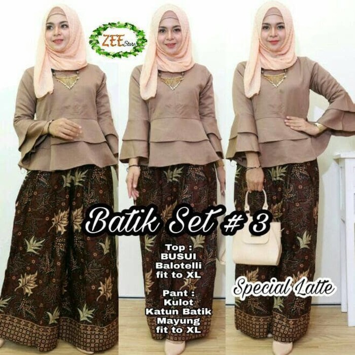 Blouse stelan atasan dan celana pendek batik wanita jumbo short pant brownisa. Promo Batik Set 3 Atasan Wanita Baju Blouse Cewek Setelan Celana Kulot Murah Murah Shopee Indonesia