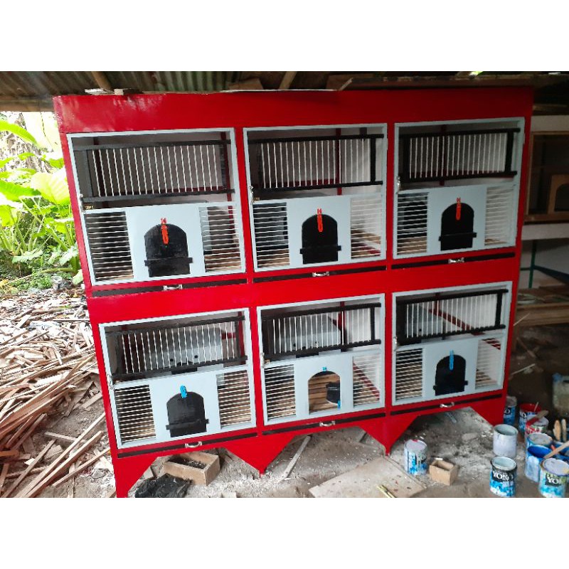 Jual Kandang Merpati Kandang Macan Kandang Burung Dara Kayu Jati Isi 6 Pintu Fiber Indonesia|Shopee Indonesia 800_X_800_jpg