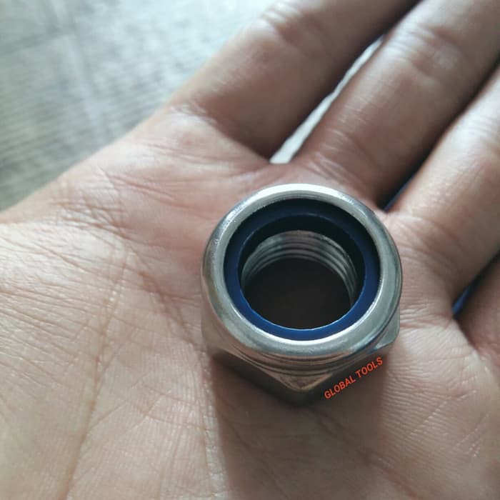 Nylon lock nut m14 nylon nut m 14 kunci 22 mur nylon 14 mur putih galv |  Shopee Indonesia