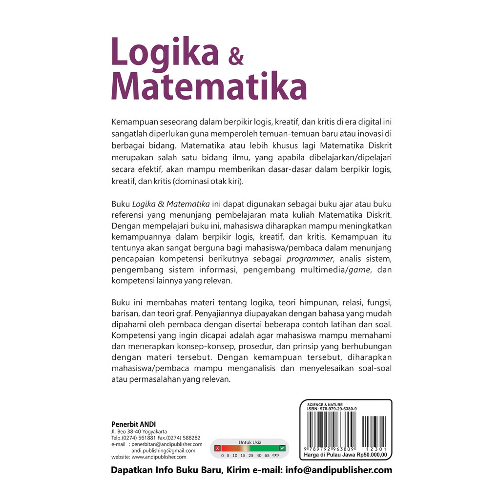 Artikel kelas xi ini membahas tentang logika matematika, mulai dari pengertian kalimat terbuka, pernyataan dan negasi, serta pernyataan . Logika Dan Matematika Original 100 Shopee Indonesia
