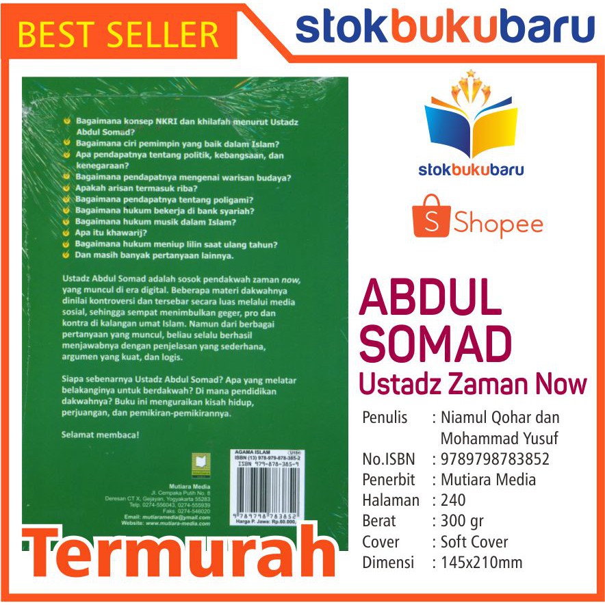 Berisi tentang ceramah dan kajian islam Buku Abdul Somad Lc M A Ustadz Zaman Now Shopee Indonesia