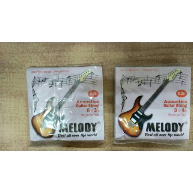 Senar gitar Melody 1 pak isi 12 pcs no 3 atau 4 | Shopee Indonesia