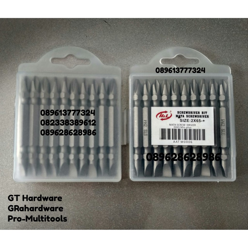H &amp; L Screwdriver Bit / Mata Srew Driver 2 x 65 - + &quot; Per Pack &quot; | Shopee  Indonesia