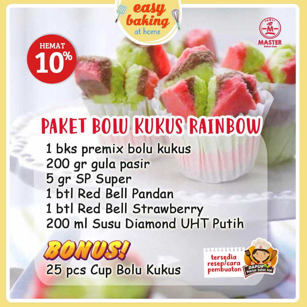 Bolu panggang mini, bolu panggang pisang, bolu panggang tape, dan masih banyak . Paket Bolu Kukus Rainbow Hemat 10 Shopee Indonesia