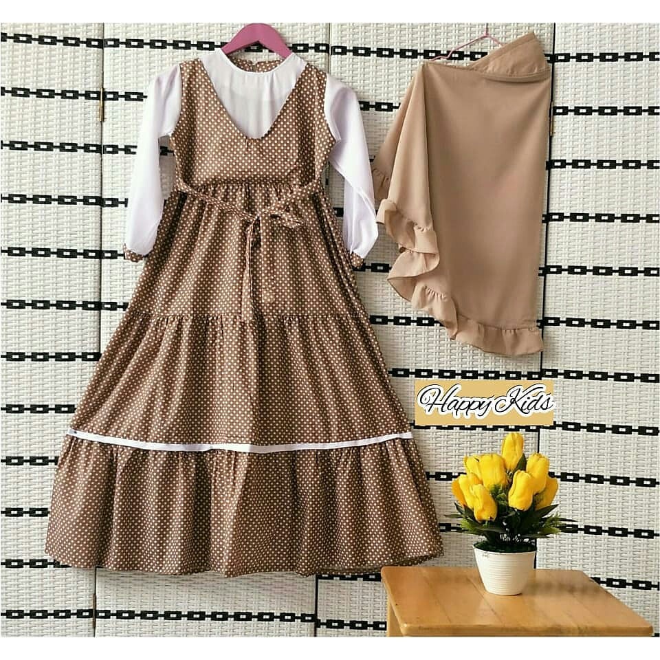 6 merek baju lebaran anak dengan model yang lucu dan menggemaskan (2019). Baju Anak Perempuan 8 11 Tahun Happy Syari Kids Setelan Baju Gamis Hijab Anak Terbaru Shopee Indonesia