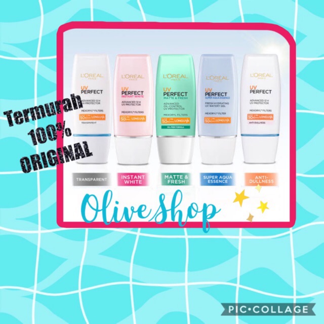 L'oréal paris uv perfect matte & fresh long uv spf 50 / pa ++++ . OliveShop ï¸ Loreal UV Sunscreen Series Perfect Matte Pink
