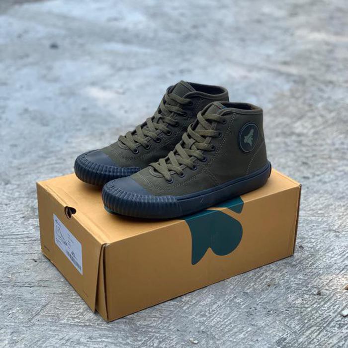 SEPATU BRODO Vulcan High Olive Black BS | Shopee Indonesia