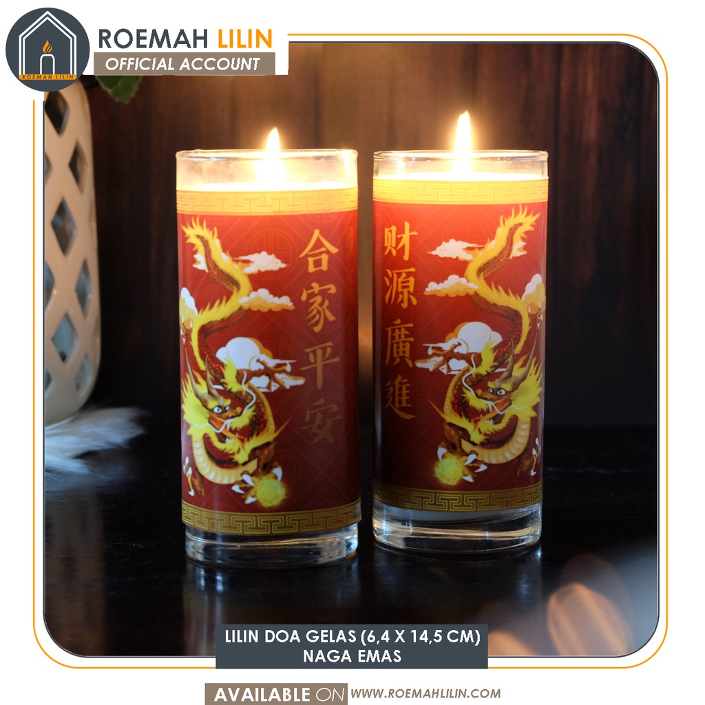 Jual Lilin Doa | Lilin Puja | Lilin Sembahyang Gelas (6,4 x 14,5 cm) Naga  Indonesia|Shopee Indonesia