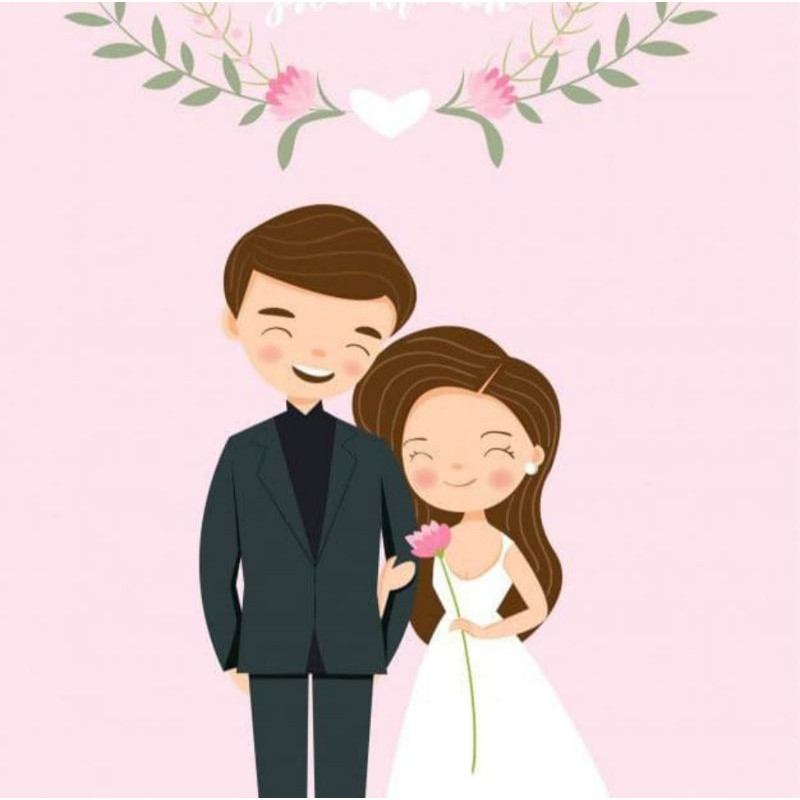 Hasil gambar untuk kartun pernikahan . Animasi Nikah Shopee Indonesia
