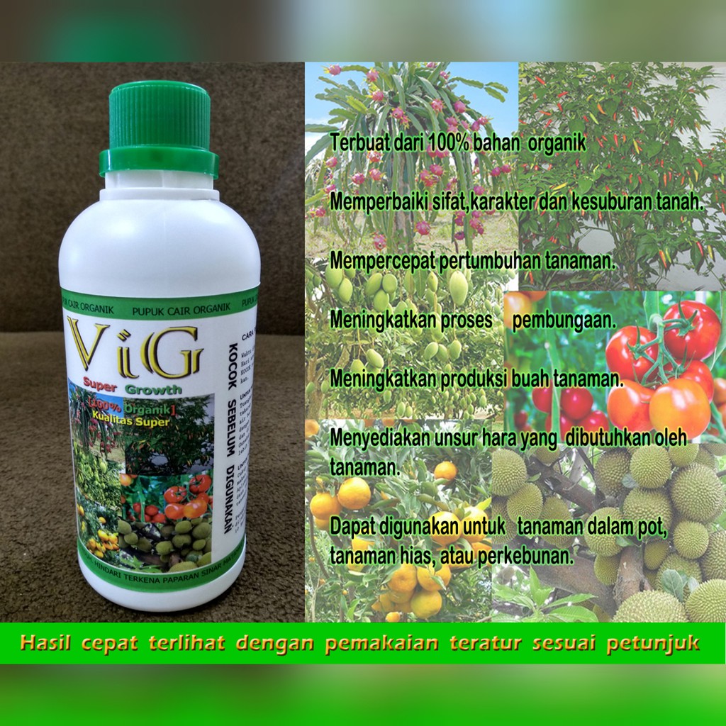 PUPUK BUNGA BUAH ORGANIK VIG SUPER GROWTH Kualitas Super | Shopee Indonesia