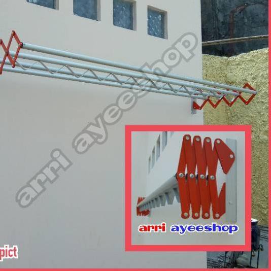 Macam-macam (HOT PROMO) 1.5 meter JEMURAN DINDING LIPAT model cantolan  hanger / gantungan baju 150cm | Shopee Indonesia