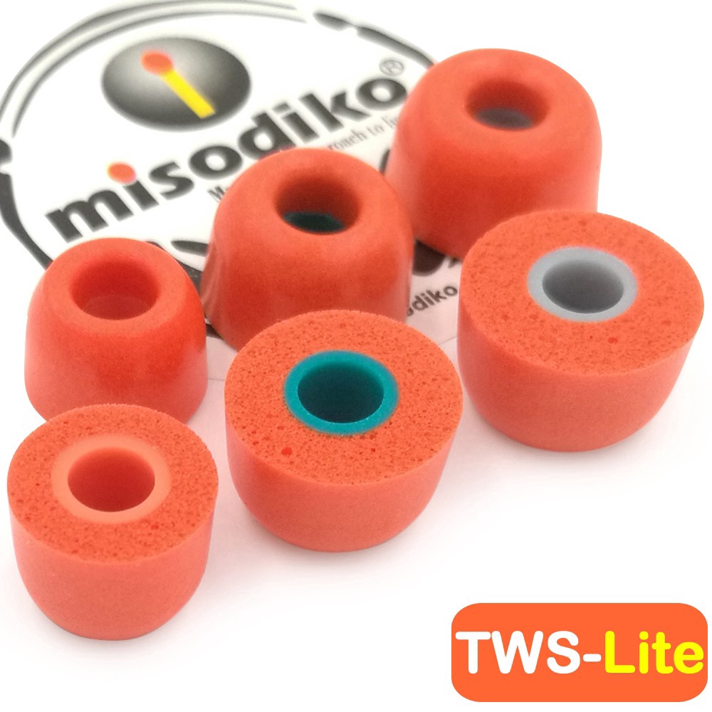 Try all comply foam tip styles to find your perfect tip; misodiko TWS-Lite Memory Foam Earbuds Tips Eartips