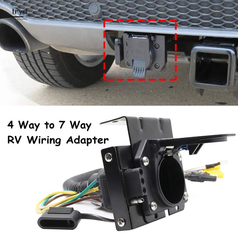 Woodalls open roads forum class c motorhomes towed vehicle battery. 4 Way Flat To 7 Way Rv Blade Style Trailer Truck Wiring Adapter Shopee Brasil