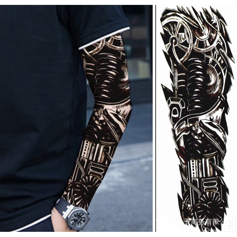 Adesivo De Tatuagem De Braço Todo À Prova D'água Removível Para Arte Corporal/Tatuagem De Braço Temporária Masculina | Shopee Brasil 823_x_823_jpg