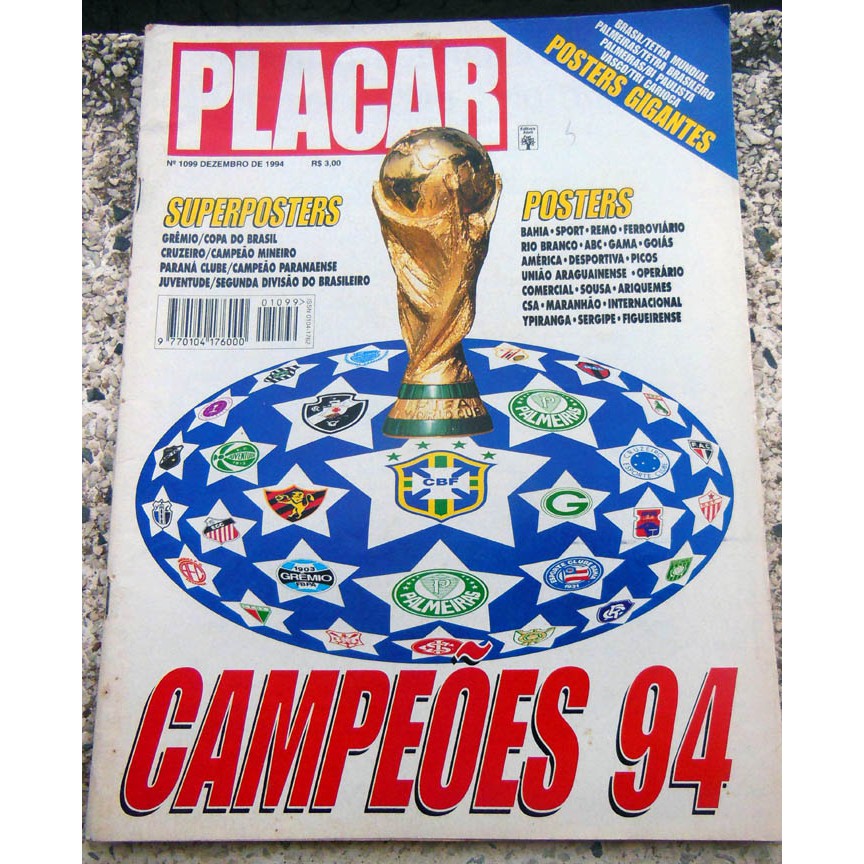 Pela primeira rodada da série b, fantasma venceu a equipe carioca fora de casa com gols de leandrinho e ricardo bueno. Revista Placar NÂº 1099 Dezembro 1994 Sem Superposters E Gigantes Shopee Brasil