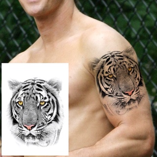 Ferocioso Leão Tigre Temporária Tatuagem Para Homens Mulheres Adulto Criança Espada Bússola Tatuagens De Flores Adesivo Falso Preto Transferable Tatoo | Shopee Brasil