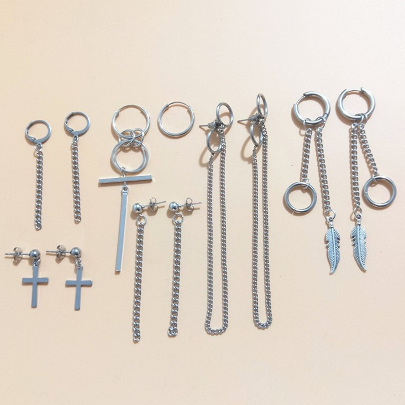 Brinco Simples de Kpop/BTS/Hiphop com 12 Peças Shopee