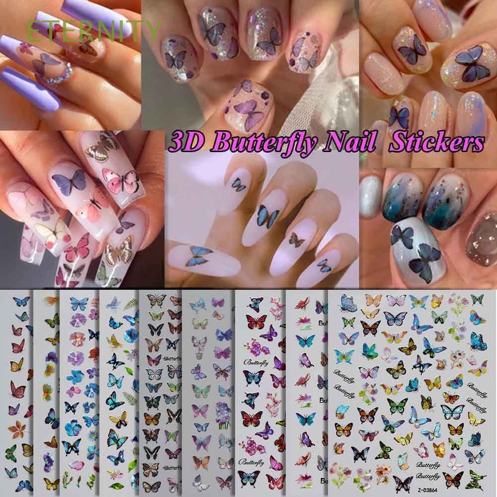 10% off discount code on regular price items 3d butterfly nail stickers #3#417. Eternity New Nail Stickers Manicure Holographic 3d Butterfly Nail Decals Diy Nail Art Decoration Hot Adhesive Shopee Mexico