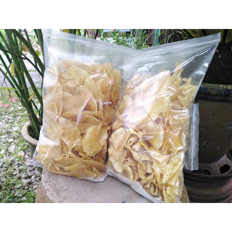 Peyek ( rempeyek ), tumpi dal / kcg hijau, dll. Kerepek Sukun Abah Imam