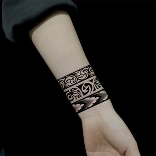 Tattoo Sticker Waterproof Geometric Dark Black And White Armband Totem Tattoo Sticker Waterproof Men's And Women's Flowe | Shopee Malaysia 320_x_320_jpg