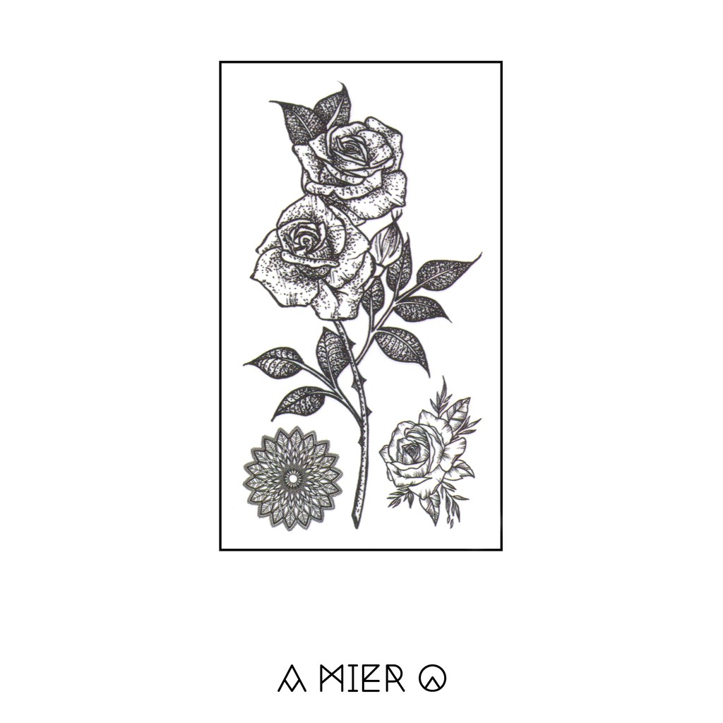 Temporary Tattoo - Black Ink Flower Tattoo (No.16) | Shopee Malaysia 1024_x_1024_jpg
