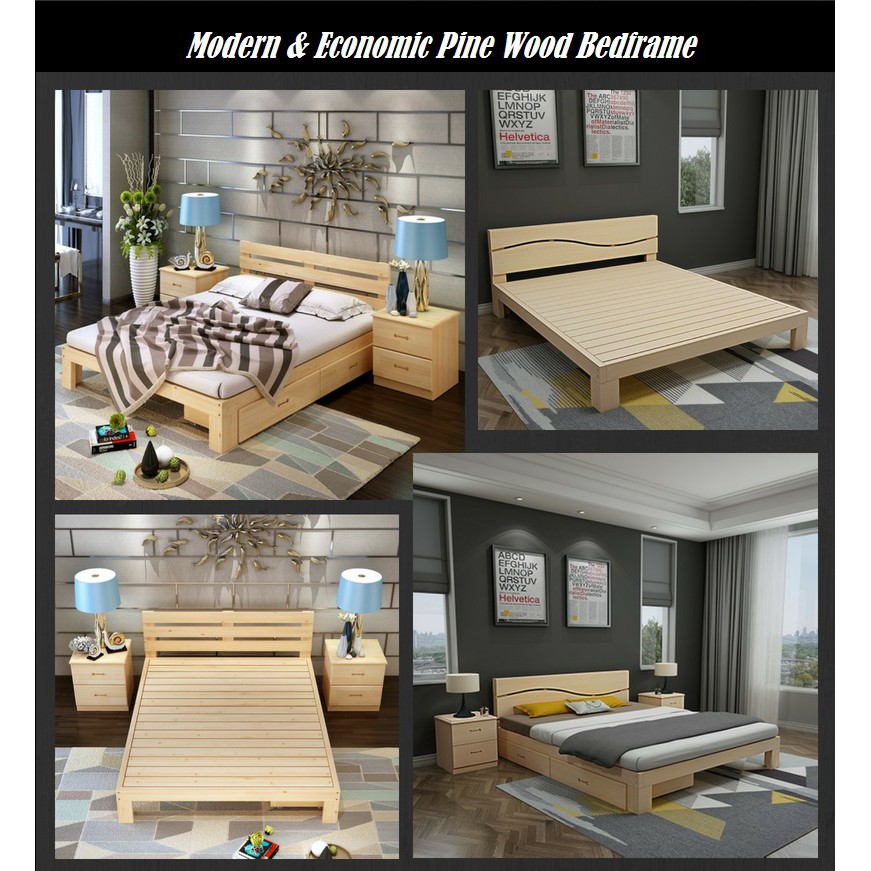 Diy pallet wood furniture ideas designed with reused. Solidwood Bedframe Katil Kayu Shopee Malaysia